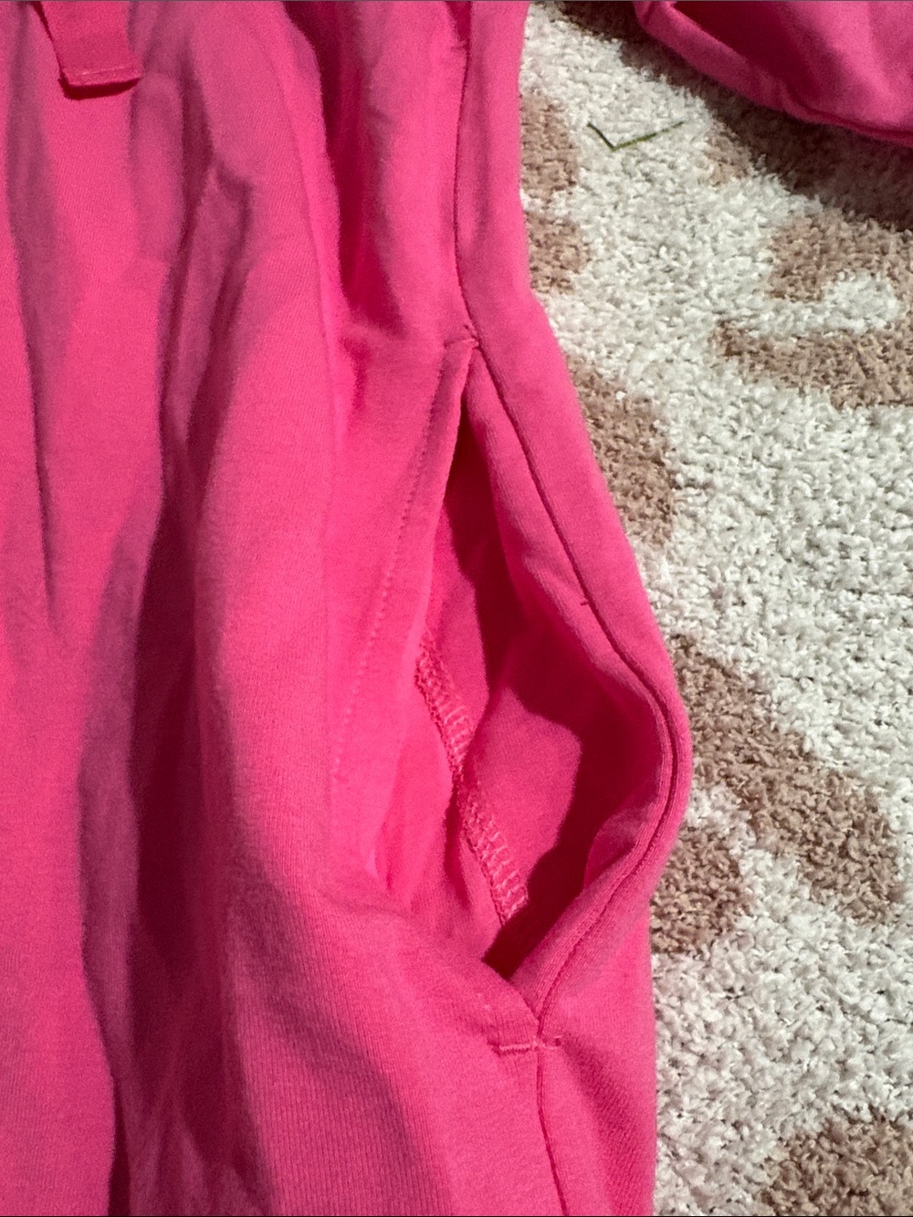 Women's Hot Pink Hooded Longline Sweatshirt - Picture 5 of 8